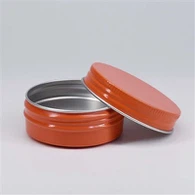 68*25mm 60ml Orange anpassad utskrift aluminiumlåda med lock för godis